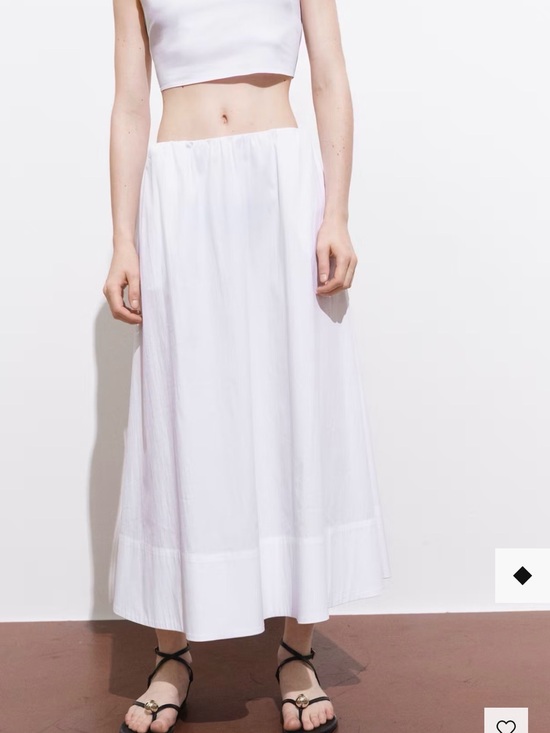 Mango Dresses & Skirts - Mango Flared Cotton White Maxi Skirt